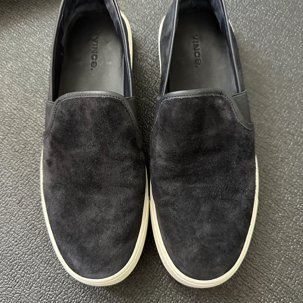 Vince Women's Navy Suede Slip-Ons
